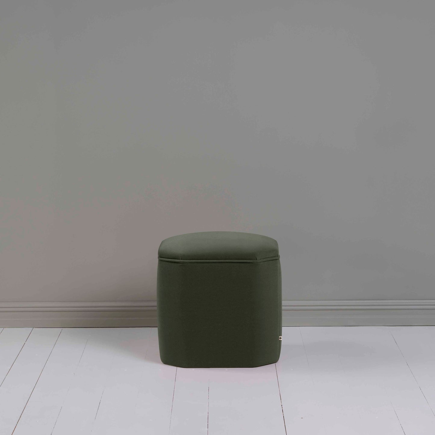 Thither Hexagonal Ottoman in Intelligent Velvet Seaweed