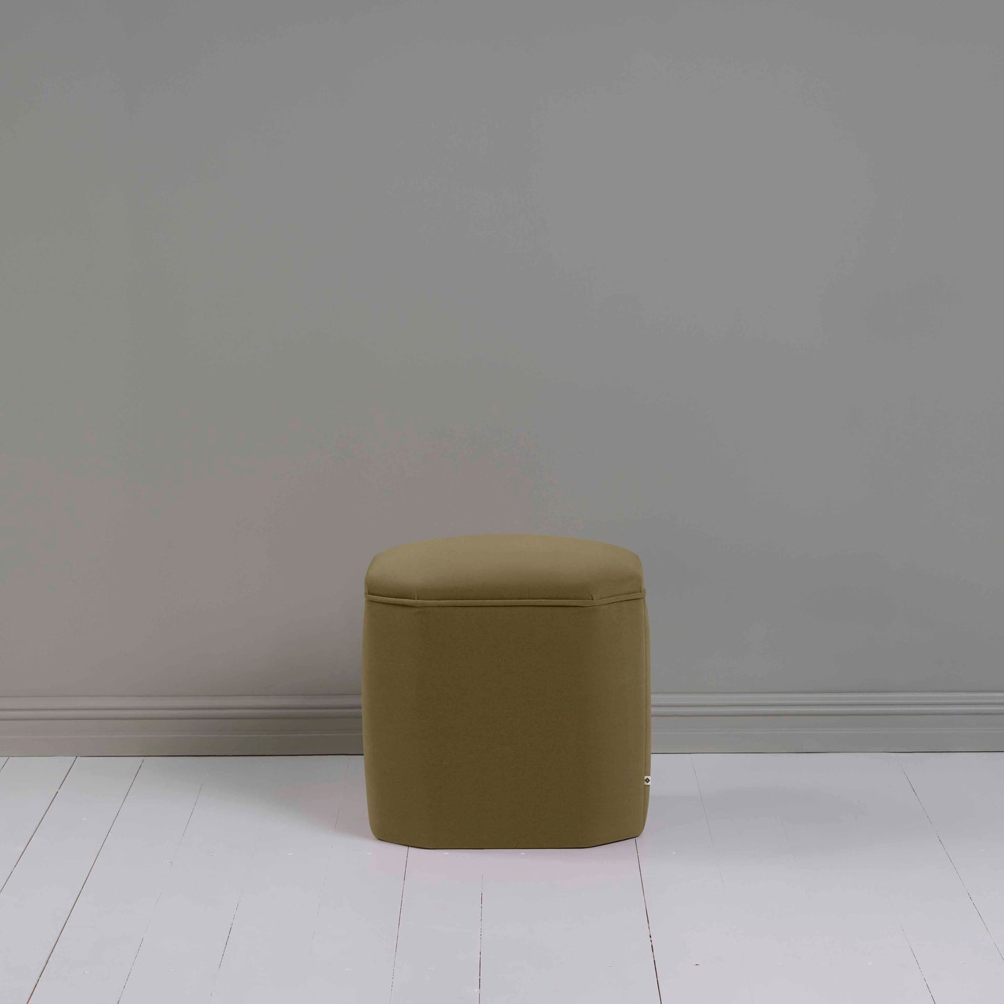 Thither Hexagonal Ottoman in Intelligent Velvet Sepia Back View - NiX