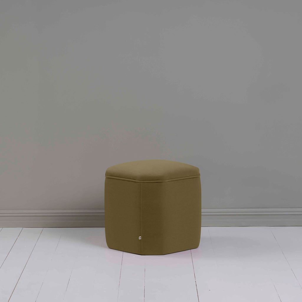  Thither Hexagonal Ottoman in Intelligent Velvet Sepia - NiX 