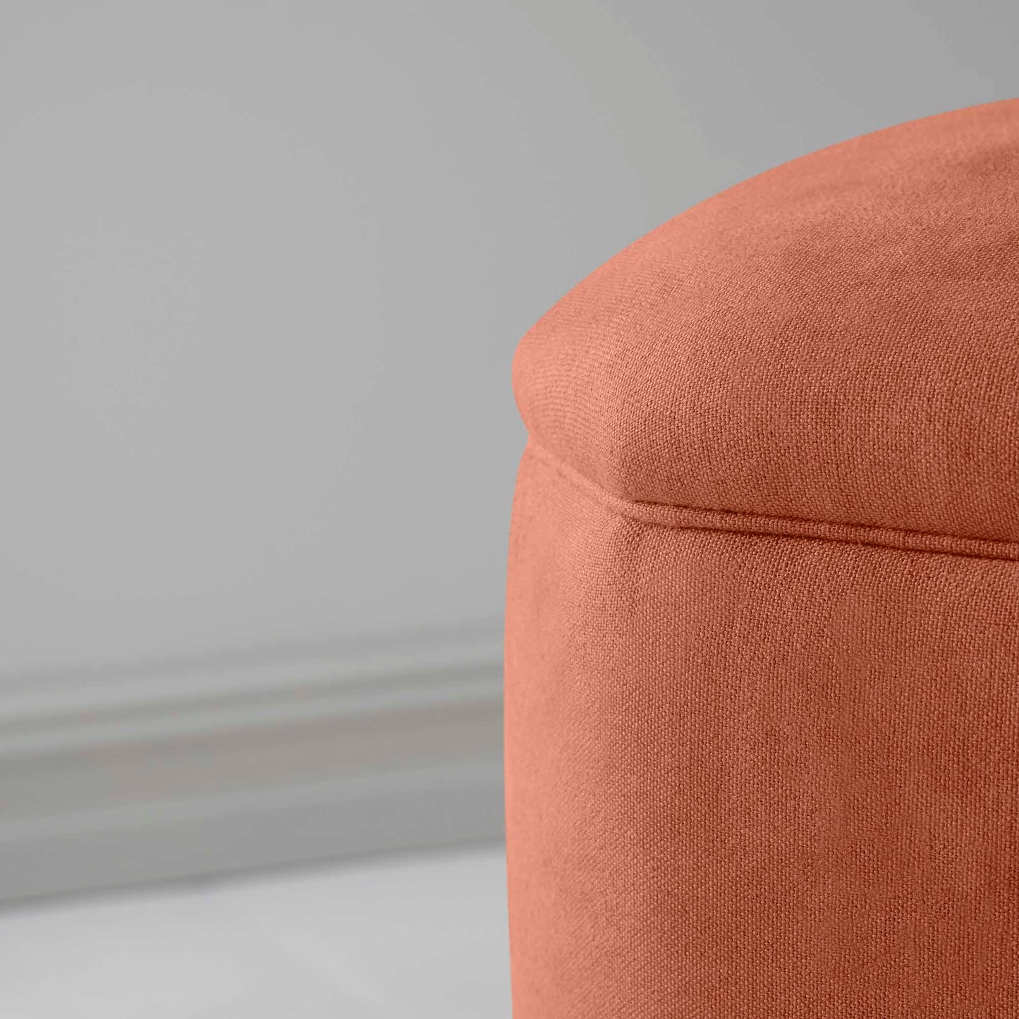 Thither Hexagonal Ottoman in Laidback Linen Cayenne