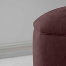  Thither Hexagonal Ottoman in Laidback Linen Damson Design Closeup - NiX 