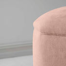  Thither Hexagonal Ottoman in Laidback Linen Dusky Pink Design Closeup - NiX 