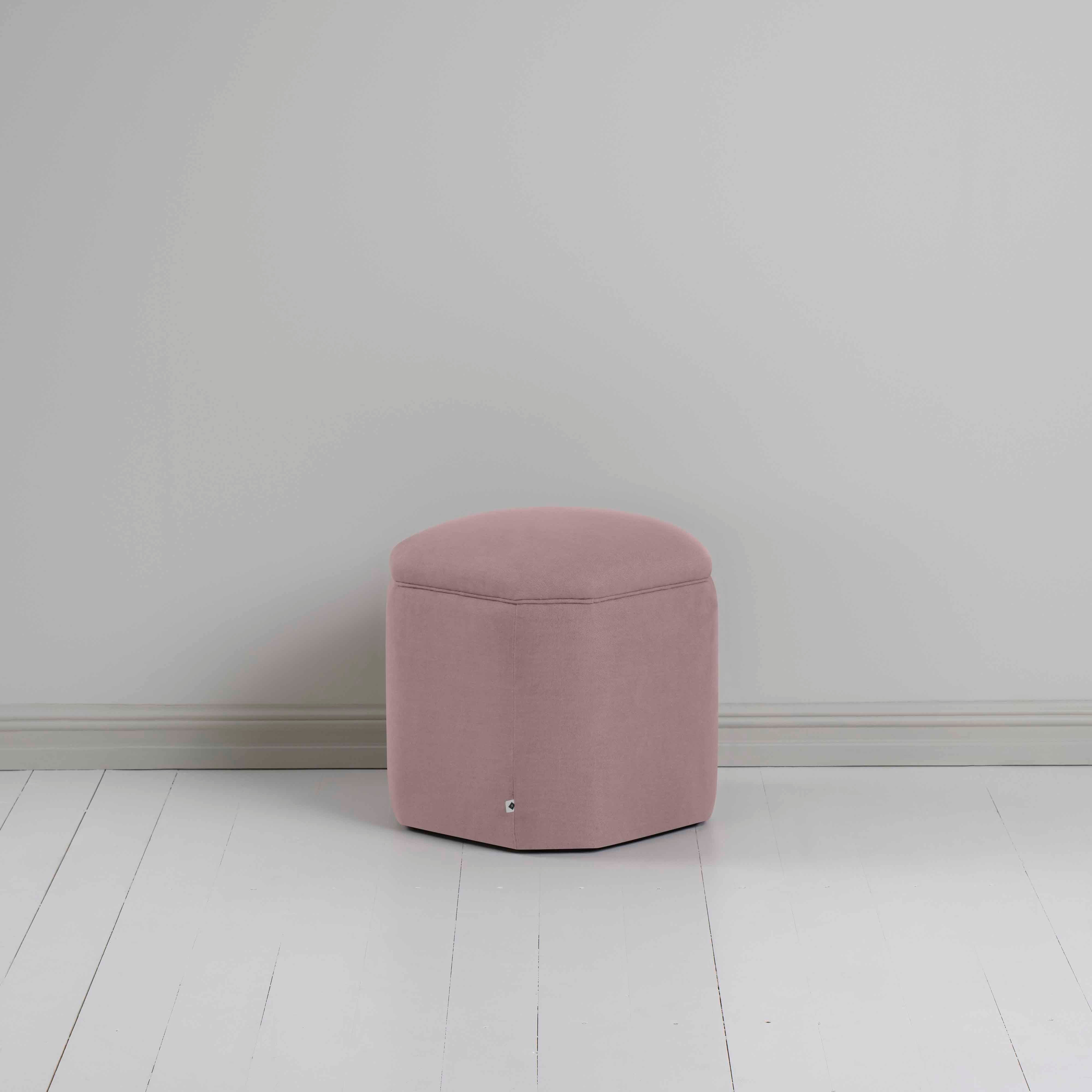  Thither Hexagonal Ottoman in Laidback Linen Heather 