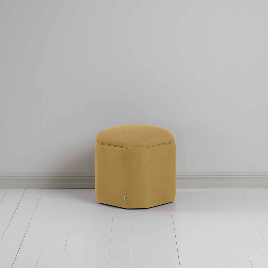  Thither Hexagonal Ottoman in Laidback Linen Ochre - NiX 