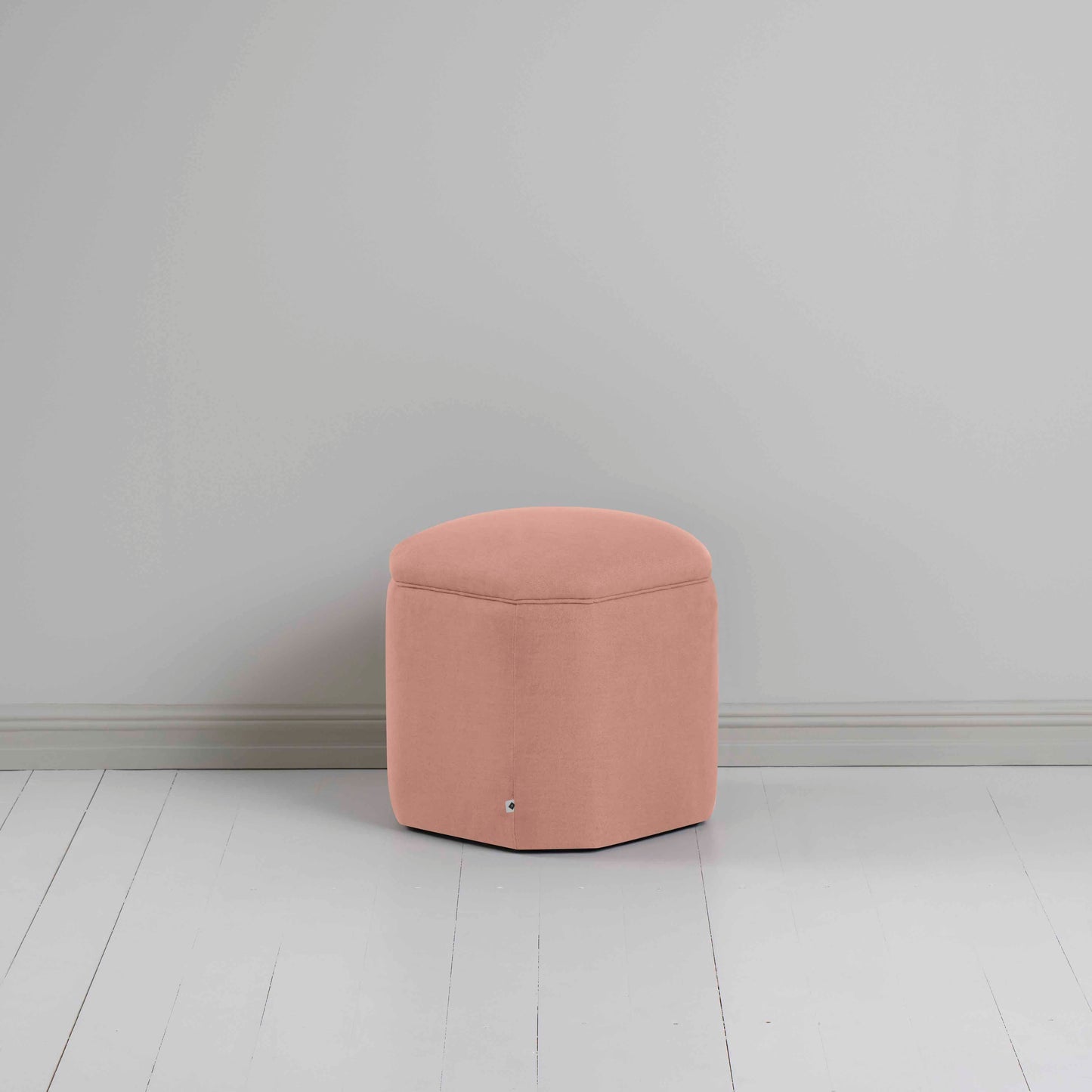 Thither Hexagonal Ottoman in Laidback Linen Roseberry - NiX