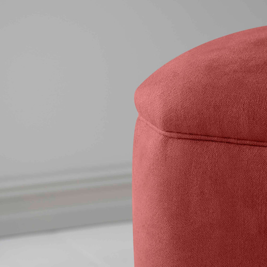  Thither Hexagonal Ottoman in Laidback Linen Rouge 