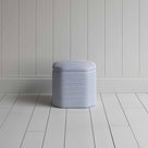  Thither Hexagonal Ottoman in Ticking Cotton, Aqua Brown - NiX By Nicola Harding & Co. 