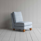  Perch Slipper Armchair in Square Deal Cotton, Blue Brown - NiX 