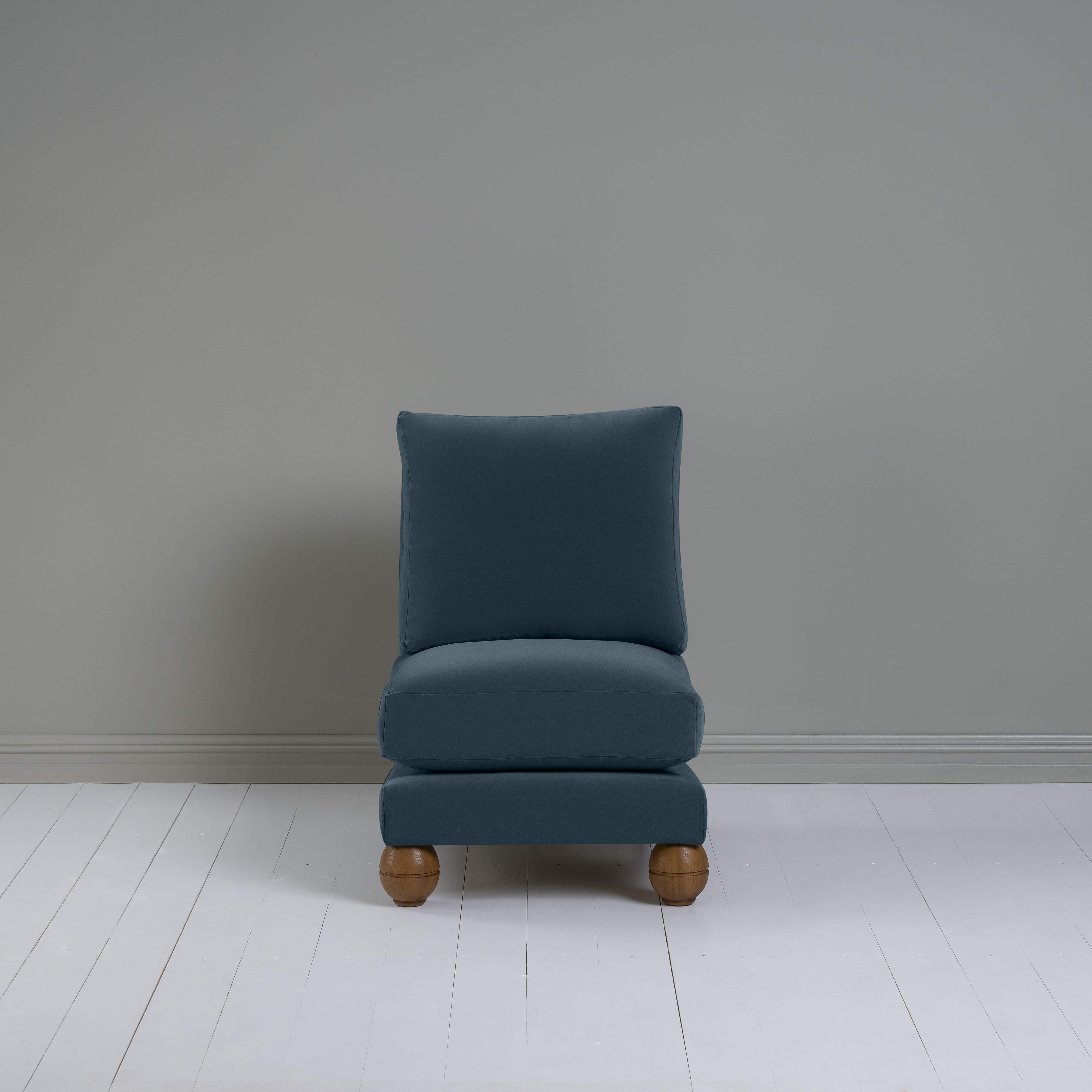  Perch Slipper Armchair in Intelligent Velvet Aegean 