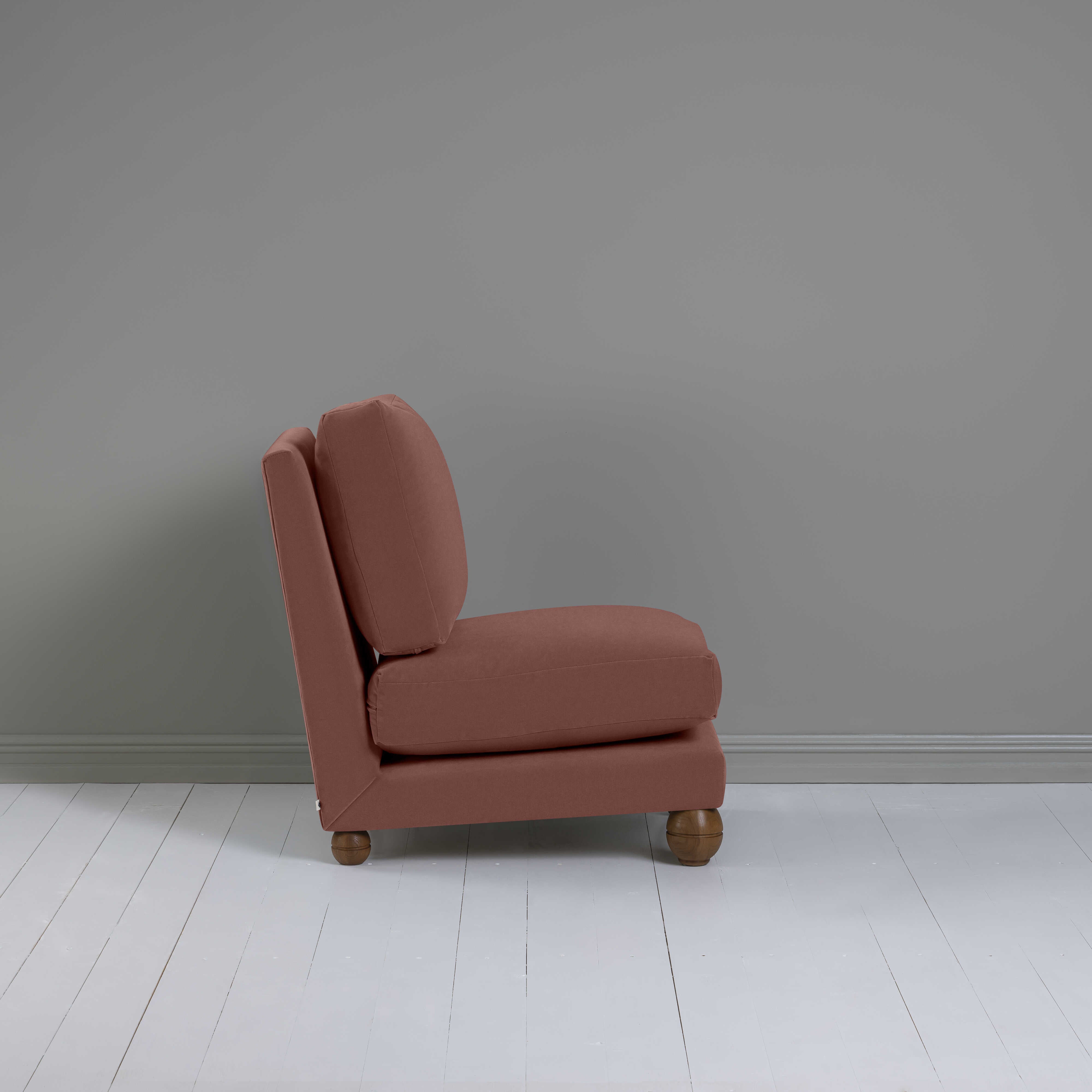  Perch Slipper Armchair in Intelligent Velvet Damson 