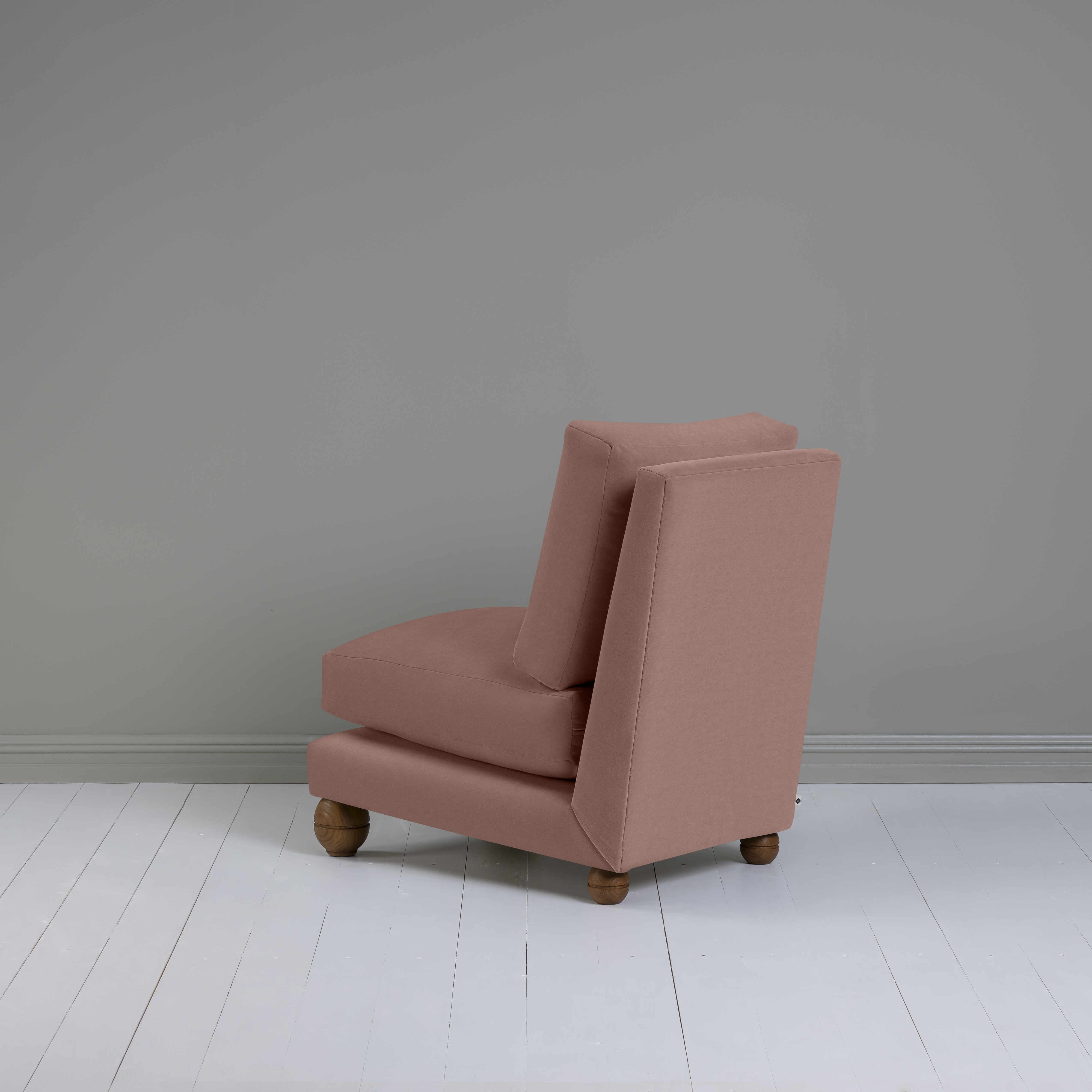  Perch Slipper Armchair in Intelligent Velvet Dusky Pink 