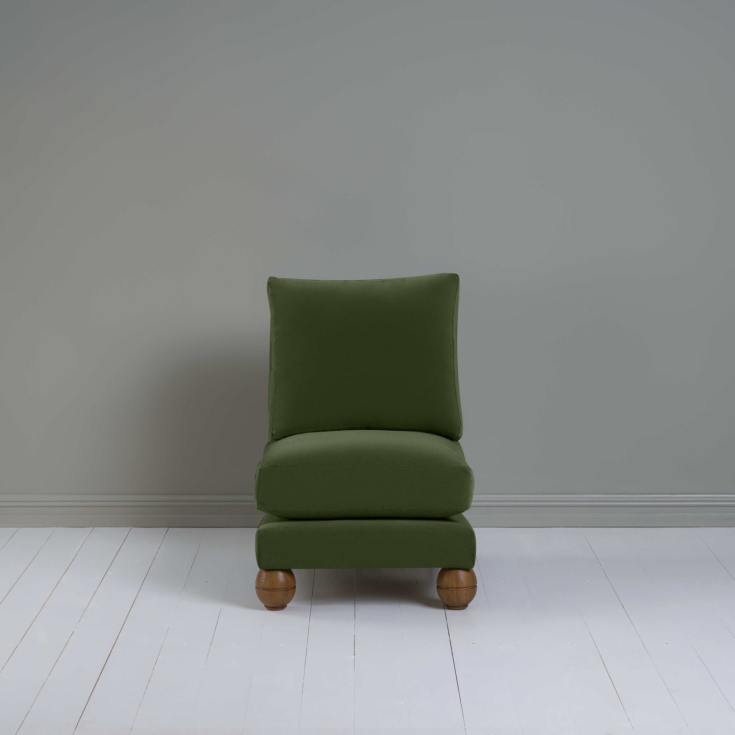 Perch Slipper Armchair in Intelligent Velvet Juniper