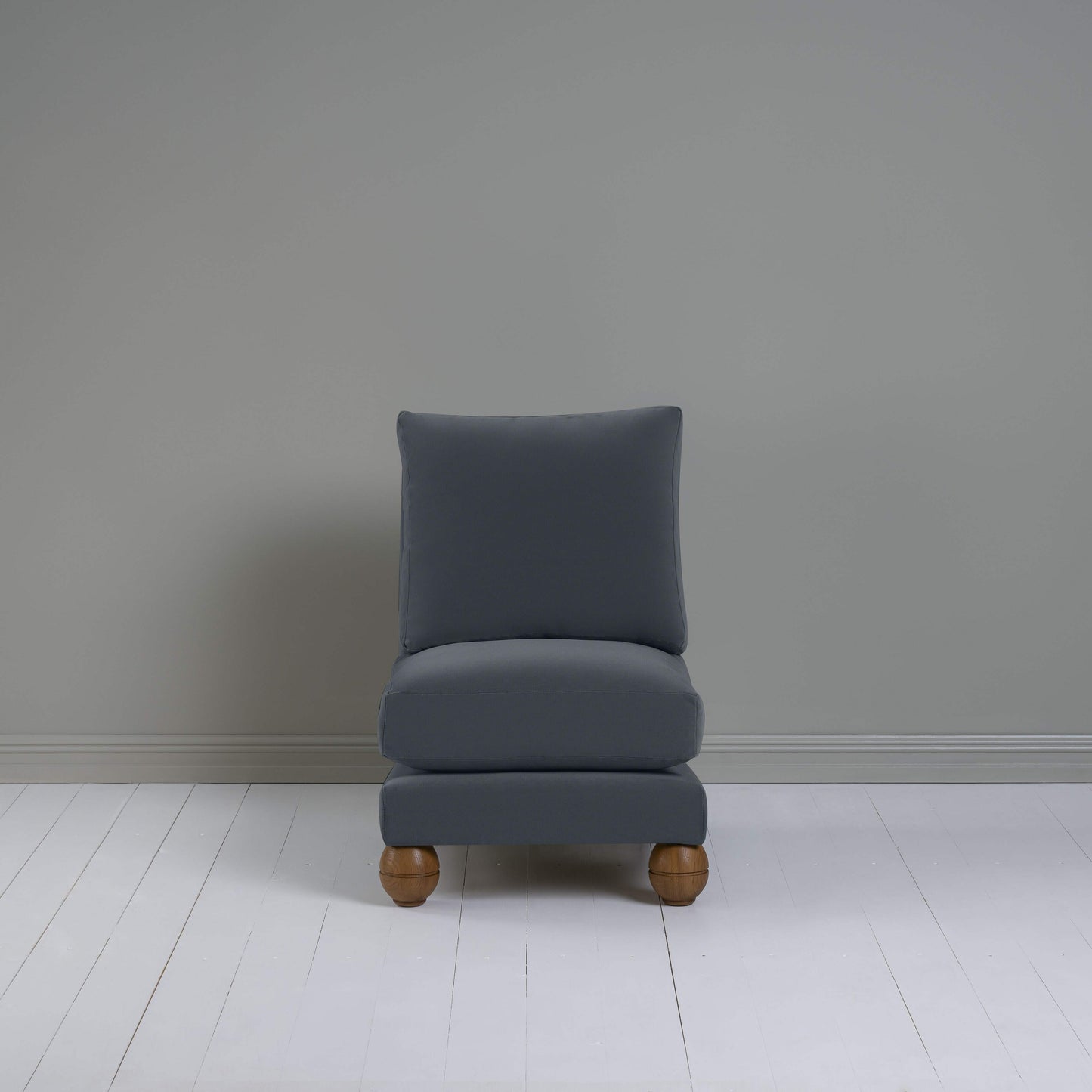 Perch Slipper Armchair in Intelligent Velvet Mercury