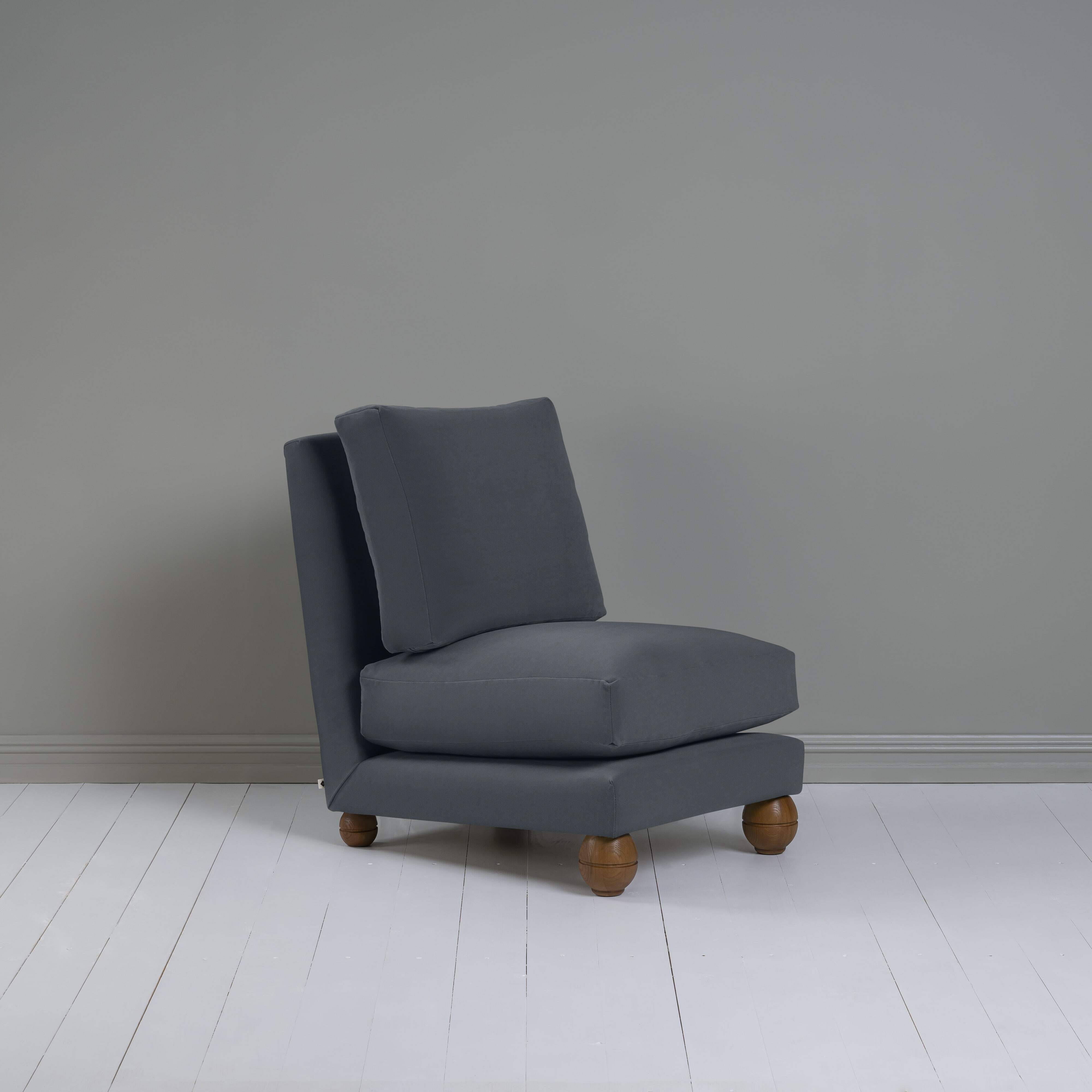  Perch Slipper Armchair in Intelligent Velvet Mercury 