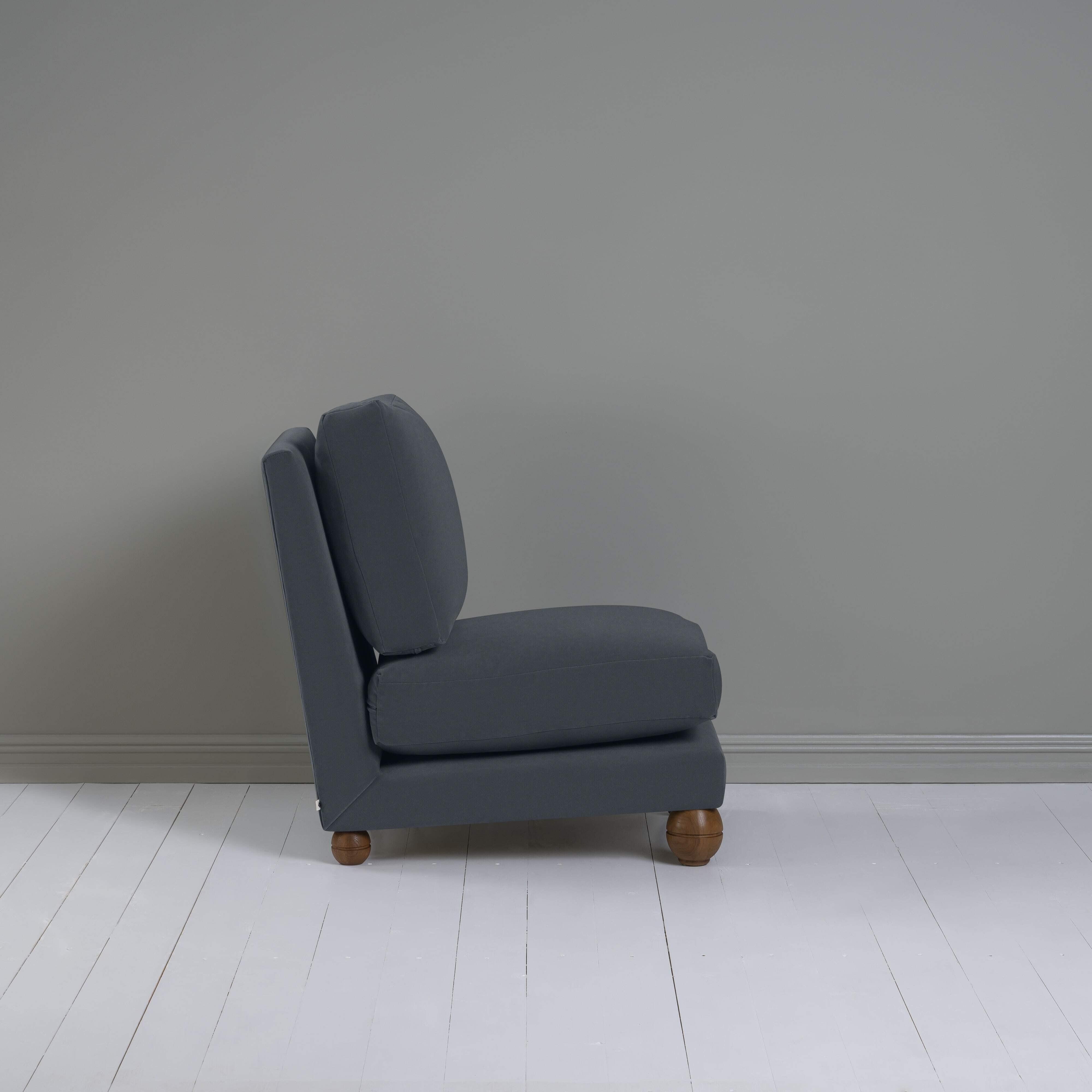  Perch Slipper Armchair in Intelligent Velvet Mercury 