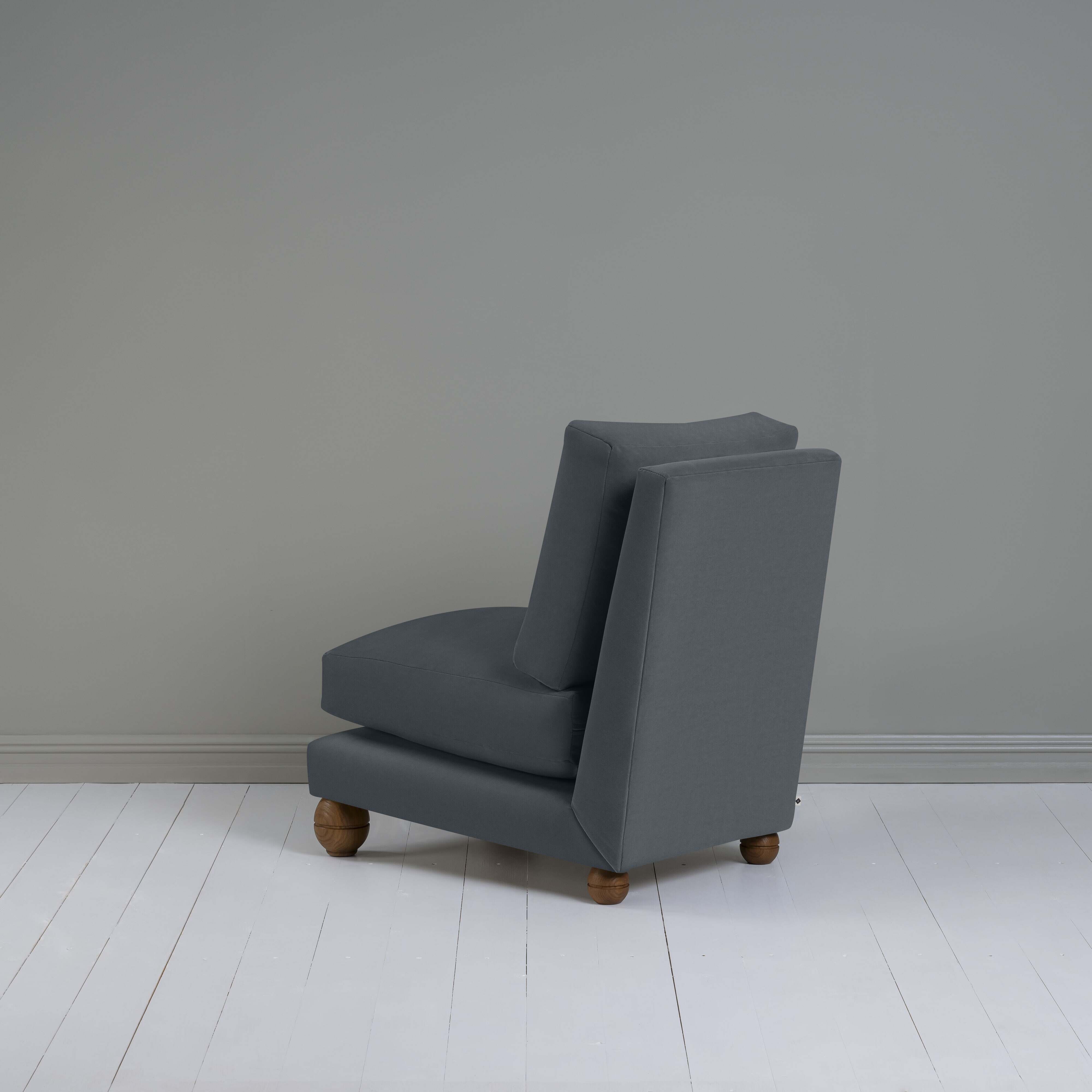  Perch Slipper Armchair in Intelligent Velvet Mercury 