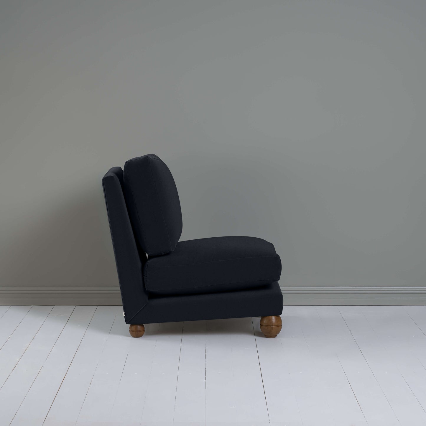 Perch Slipper Armchair in Intelligent Velvet Onyx