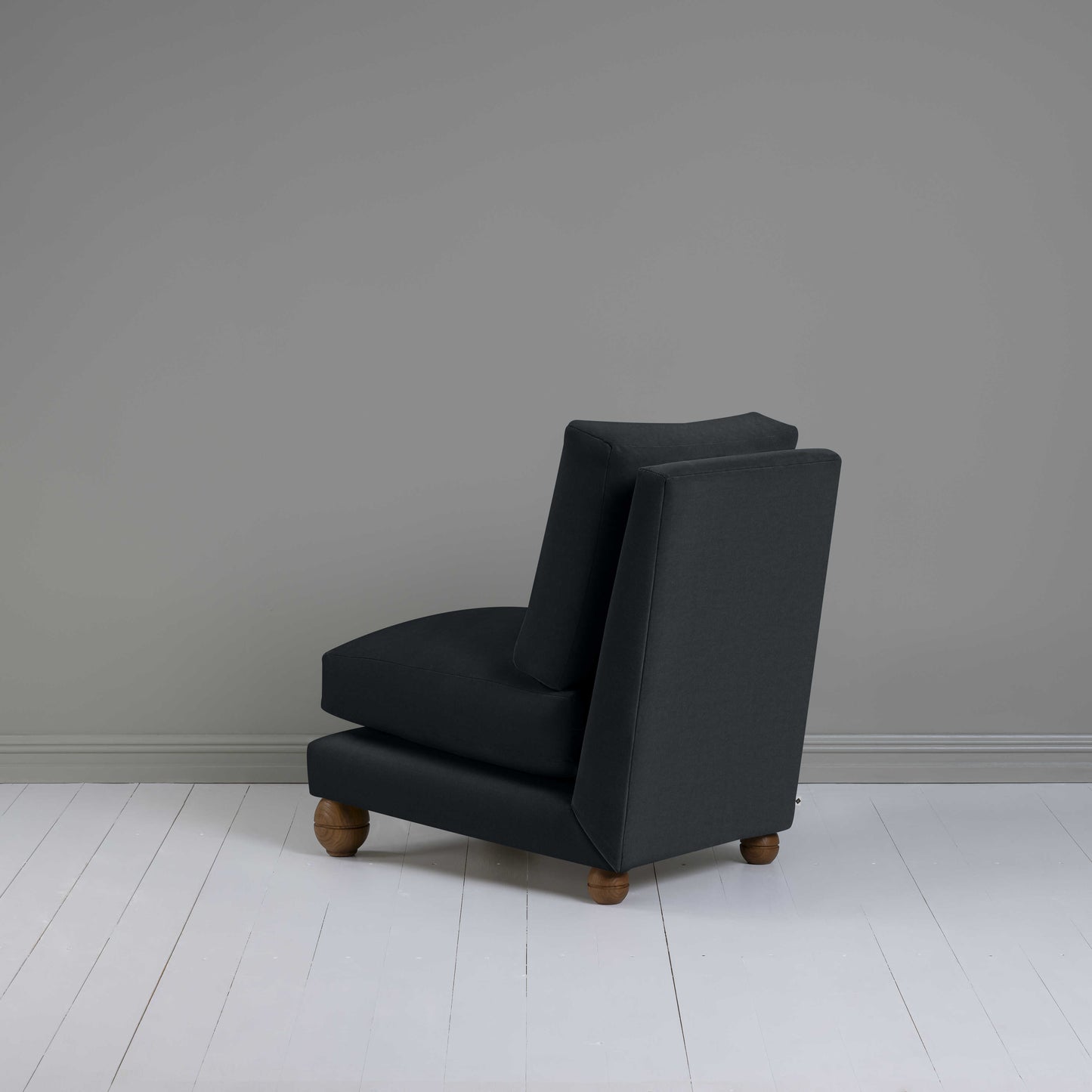 Perch Slipper Armchair in Intelligent Velvet Onyx