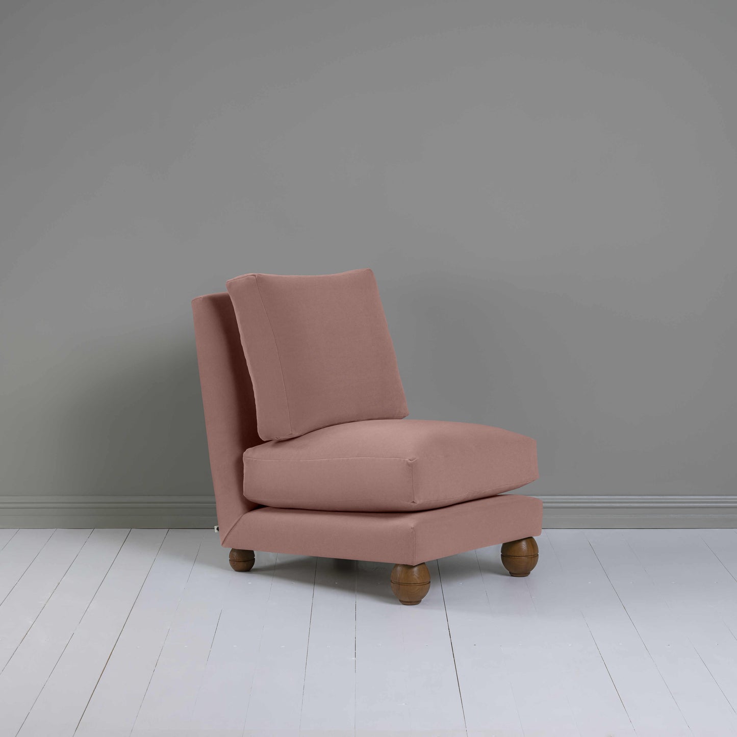 Perch Slipper Armchair in Intelligent Velvet Rose