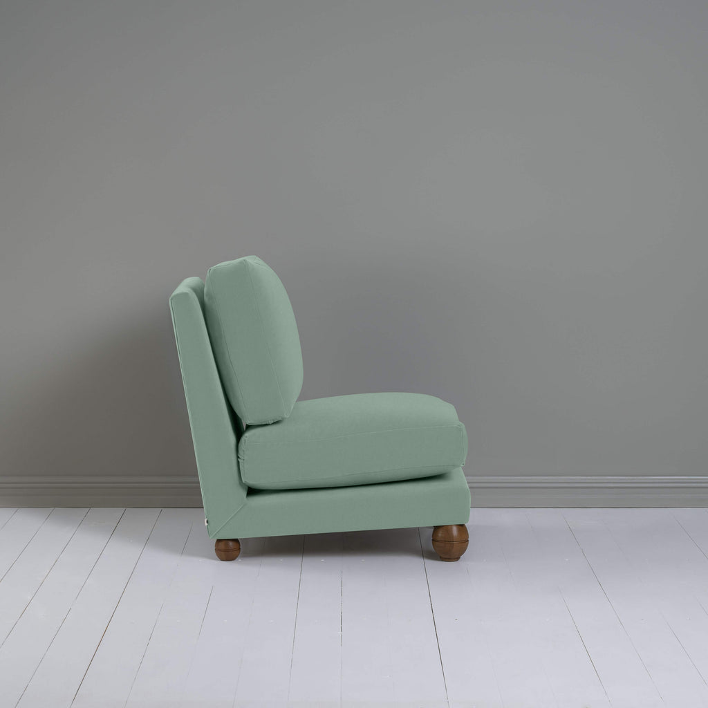  Perch Slipper Armchair in Intelligent Velvet Sea Mist 