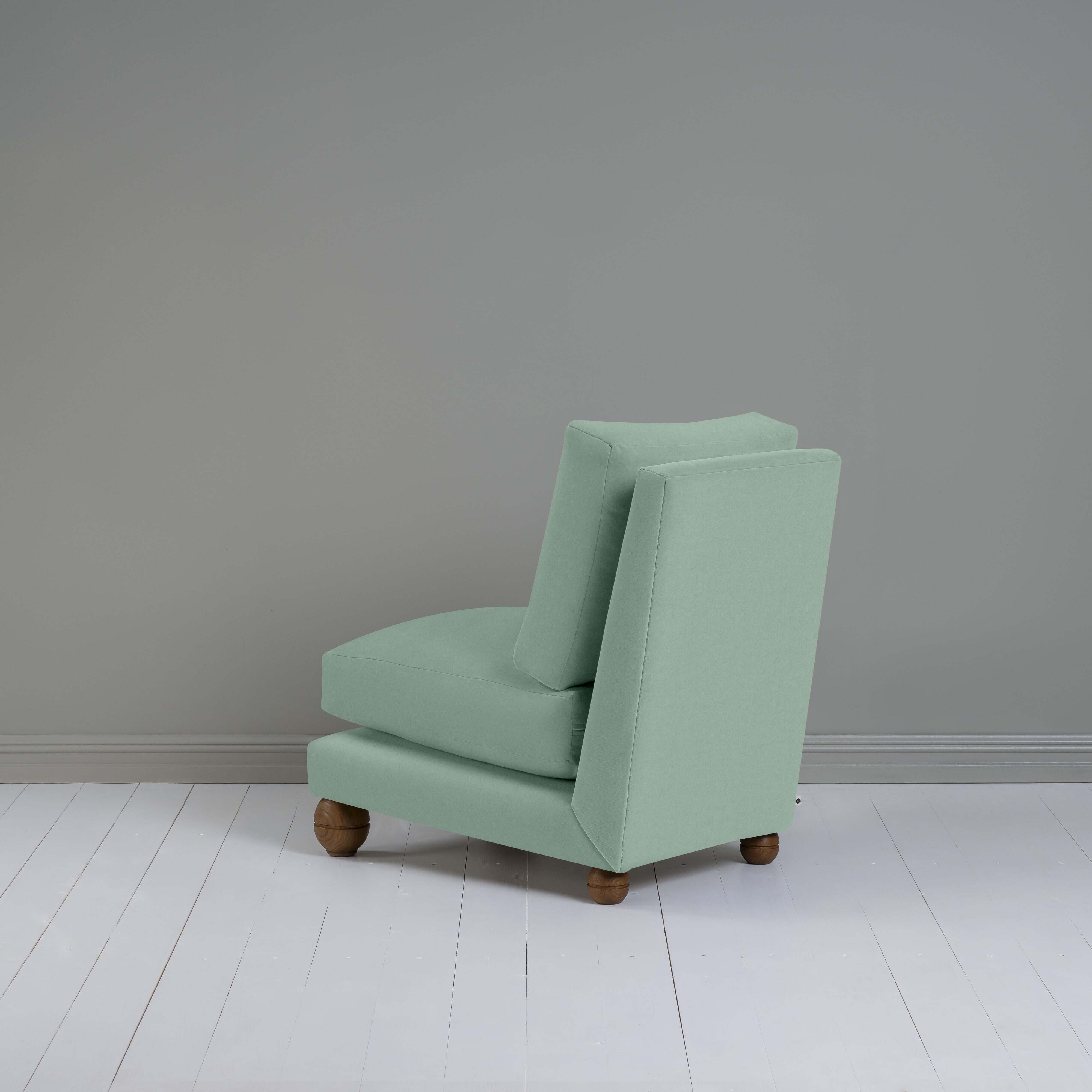  Perch Slipper Armchair in Intelligent Velvet Sea Mist 