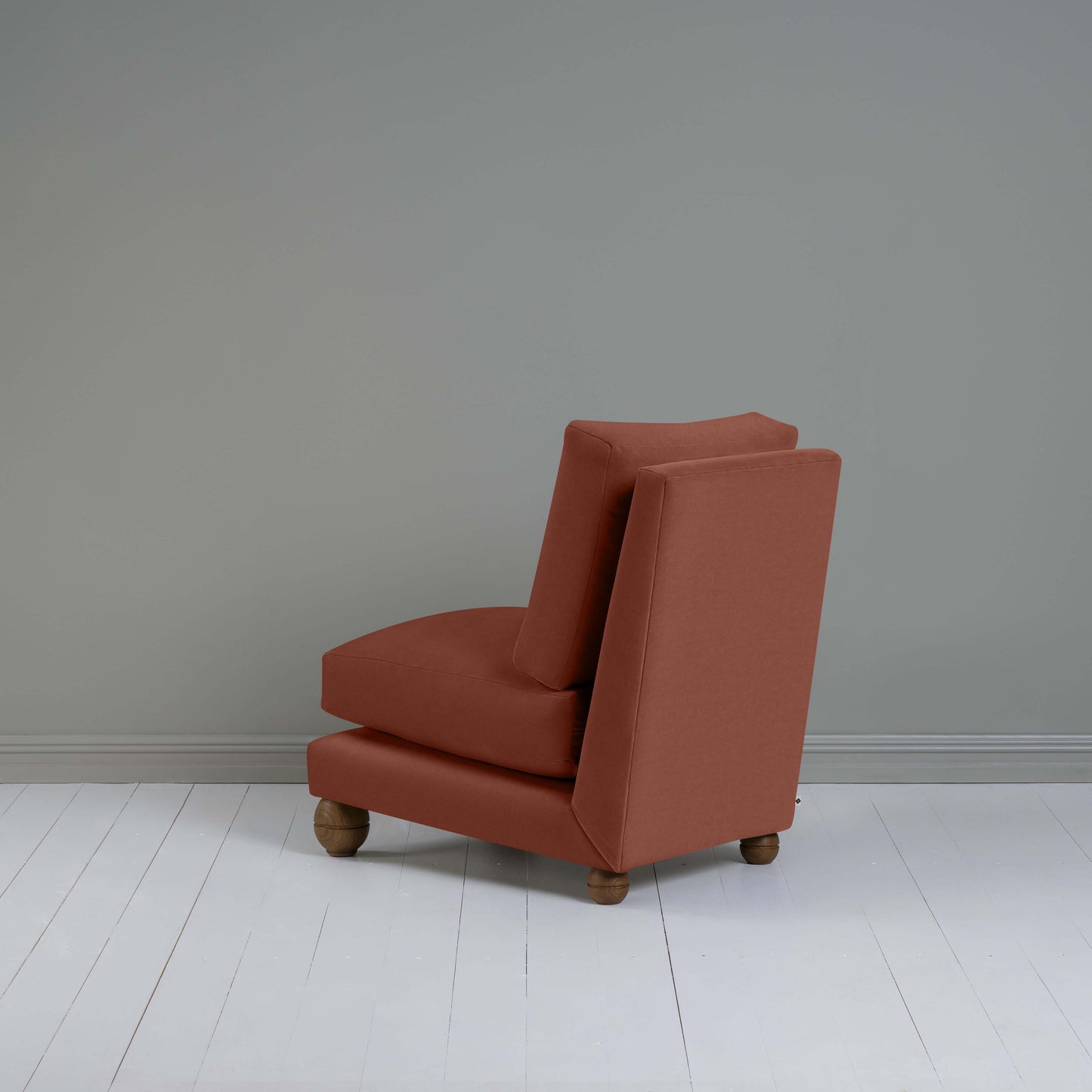 Perch Slipper Armchair in Intelligent Velvet Sienna