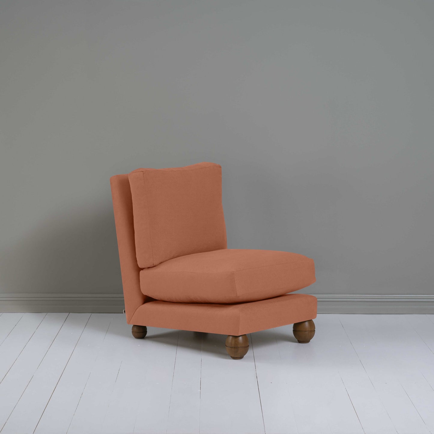 Perch Slipper Armchair in Laidback Linen Cayenne