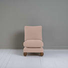  Perch Slipper Armchair in Laidback Linen Dusky Pink Front View - NiX 
