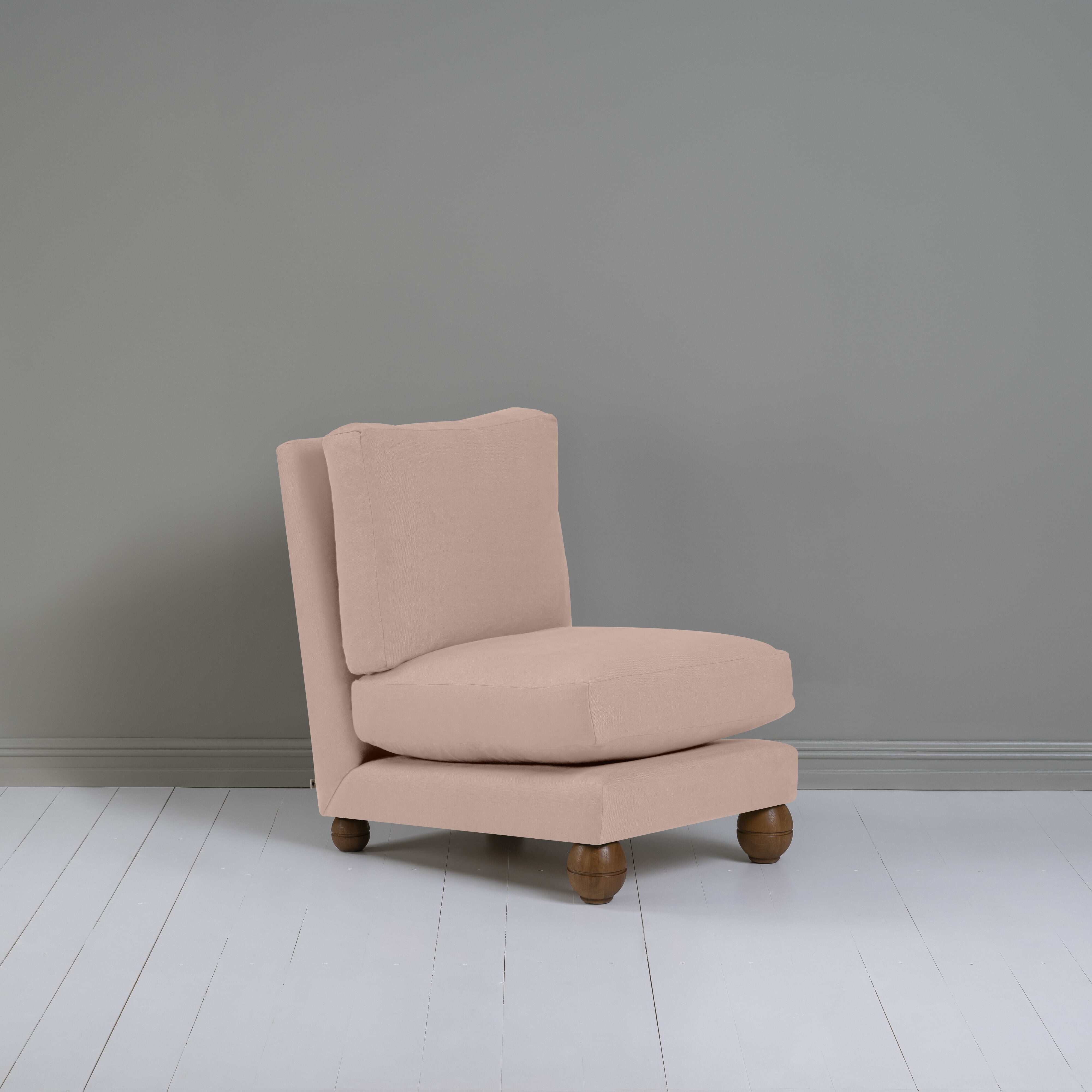  Perch Slipper Armchair in Laidback Linen Dusky Pink 