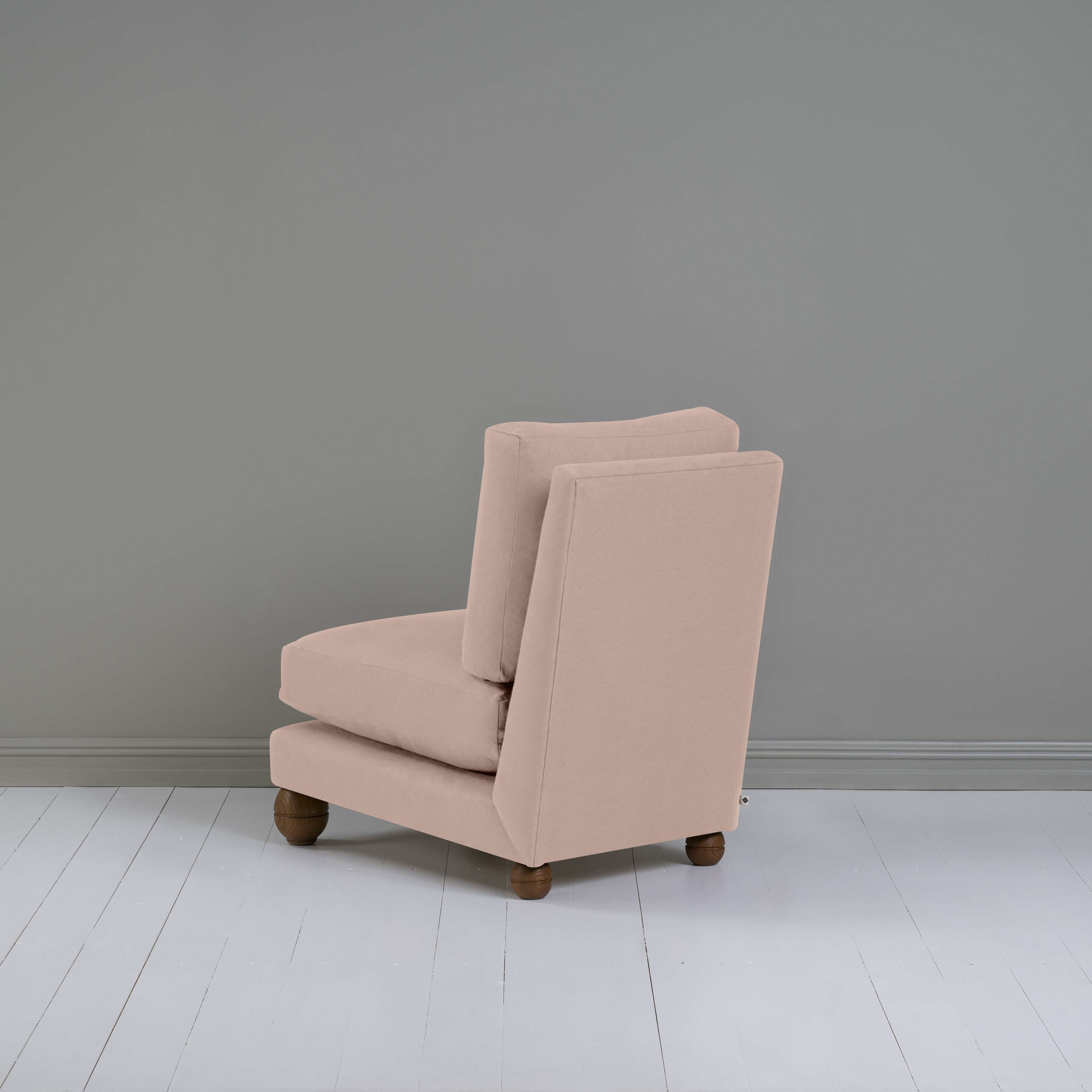  Perch Slipper Armchair in Laidback Linen Dusky Pink 