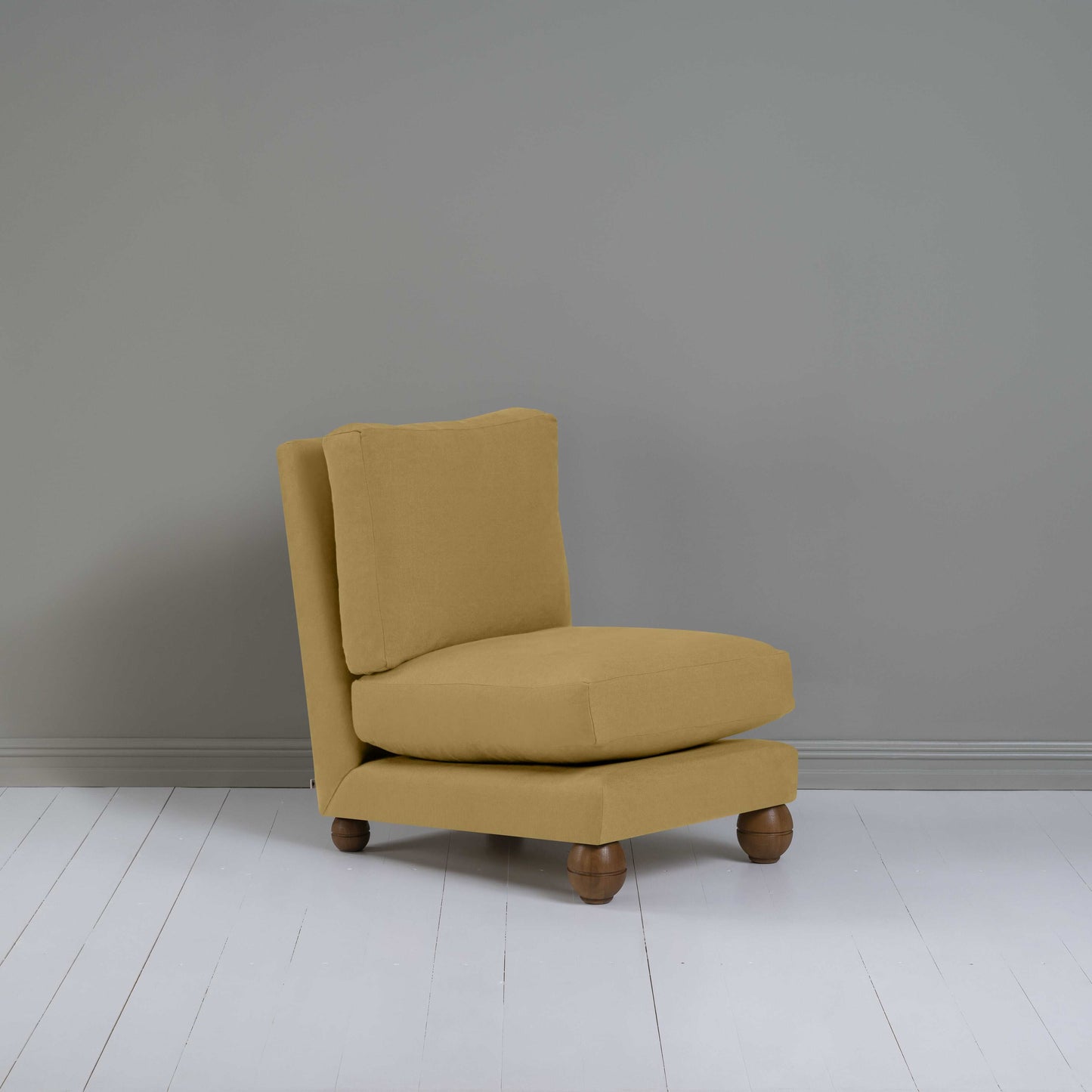 Perch Slipper Armchair in Laidback Linen Ochre