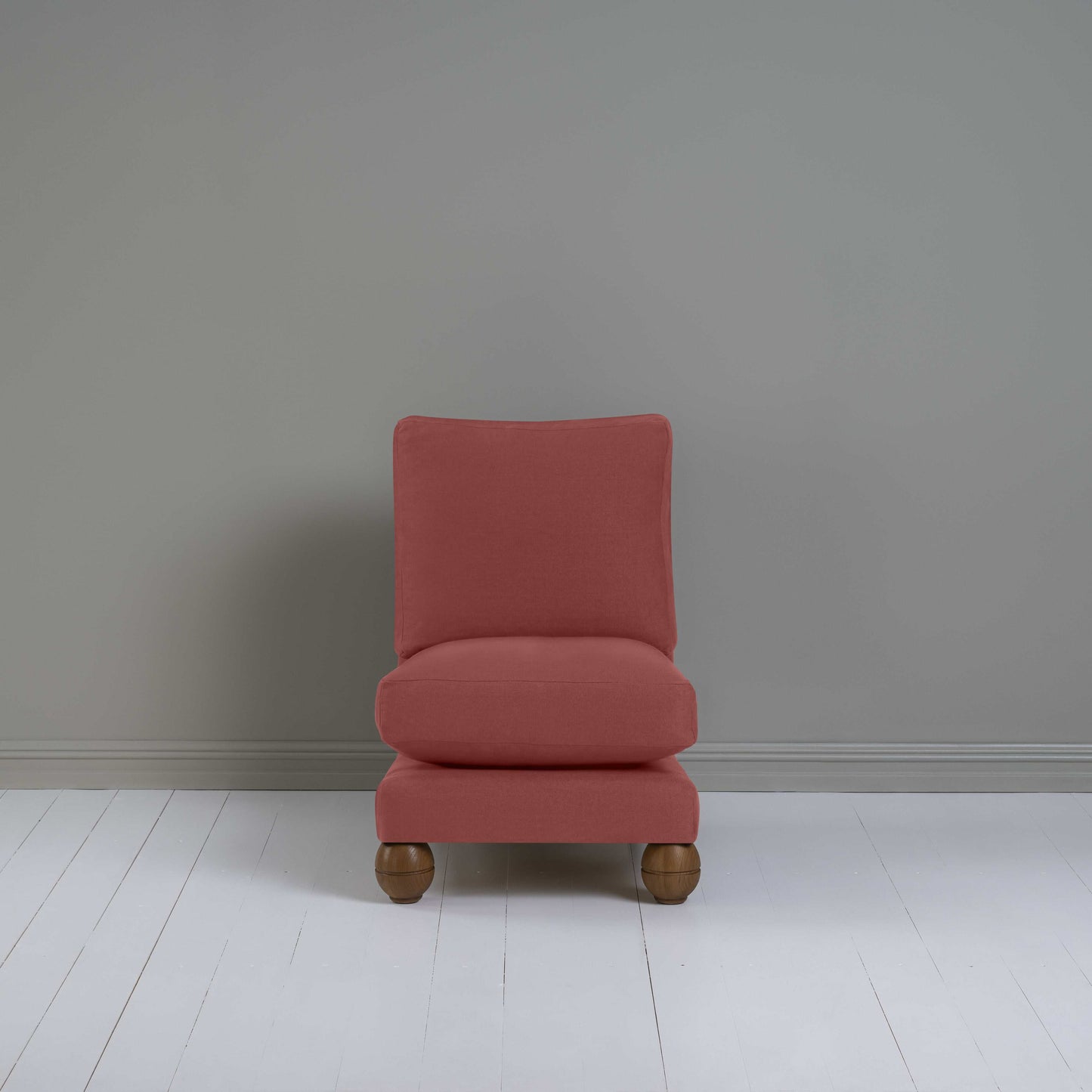 Perch Slipper Armchair in Laidback Linen Rouge