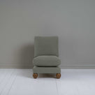  Perch Slipper Armchair in Laidback Linen Shadow, Front View - NiX 