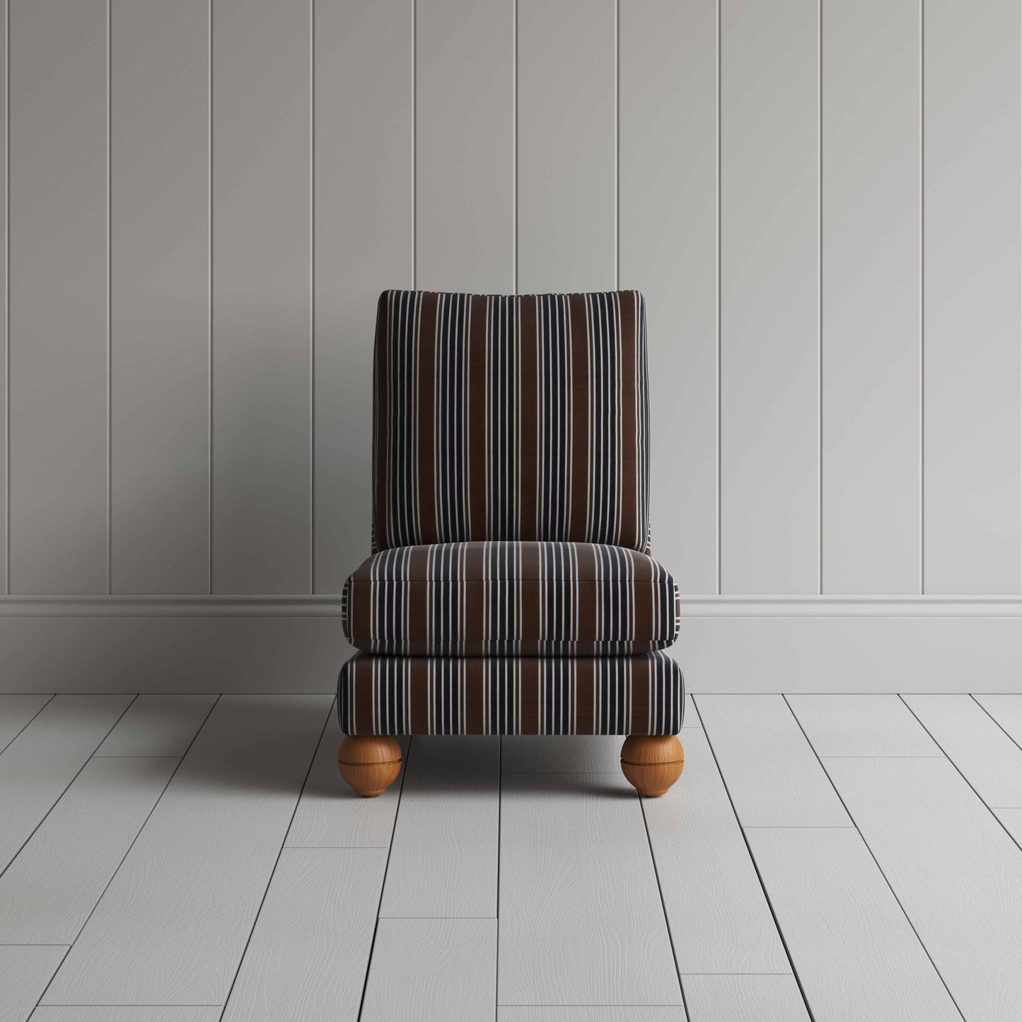 Perch Slipper Armchair in Regatta Cotton, Charcoal