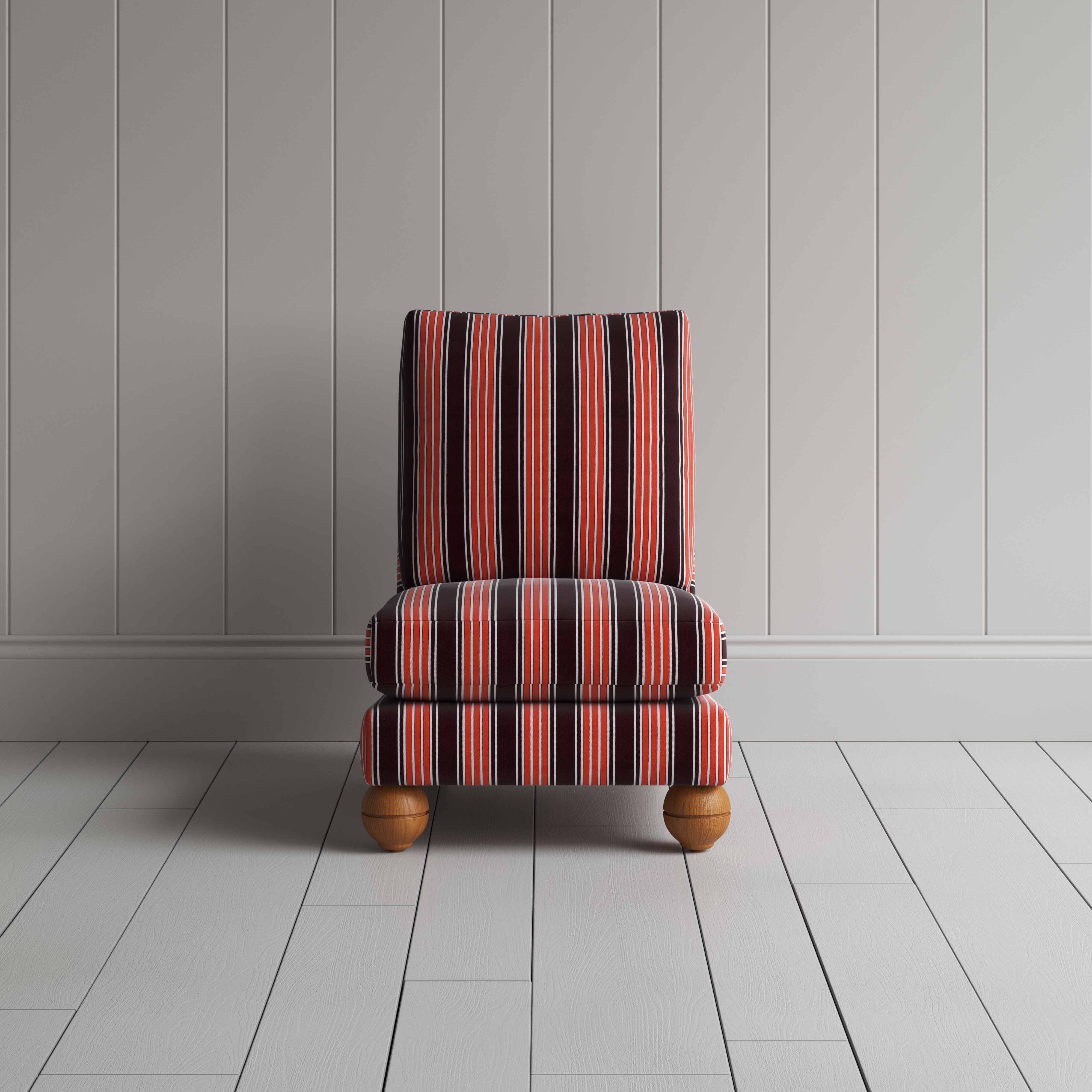  Perch Slipper Armchair in Regatta Cotton, Flame 