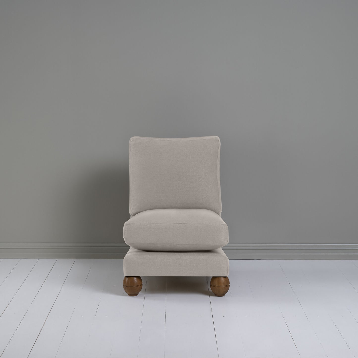 Perch Slipper Armchair in Laidback Linen Pearl Grey