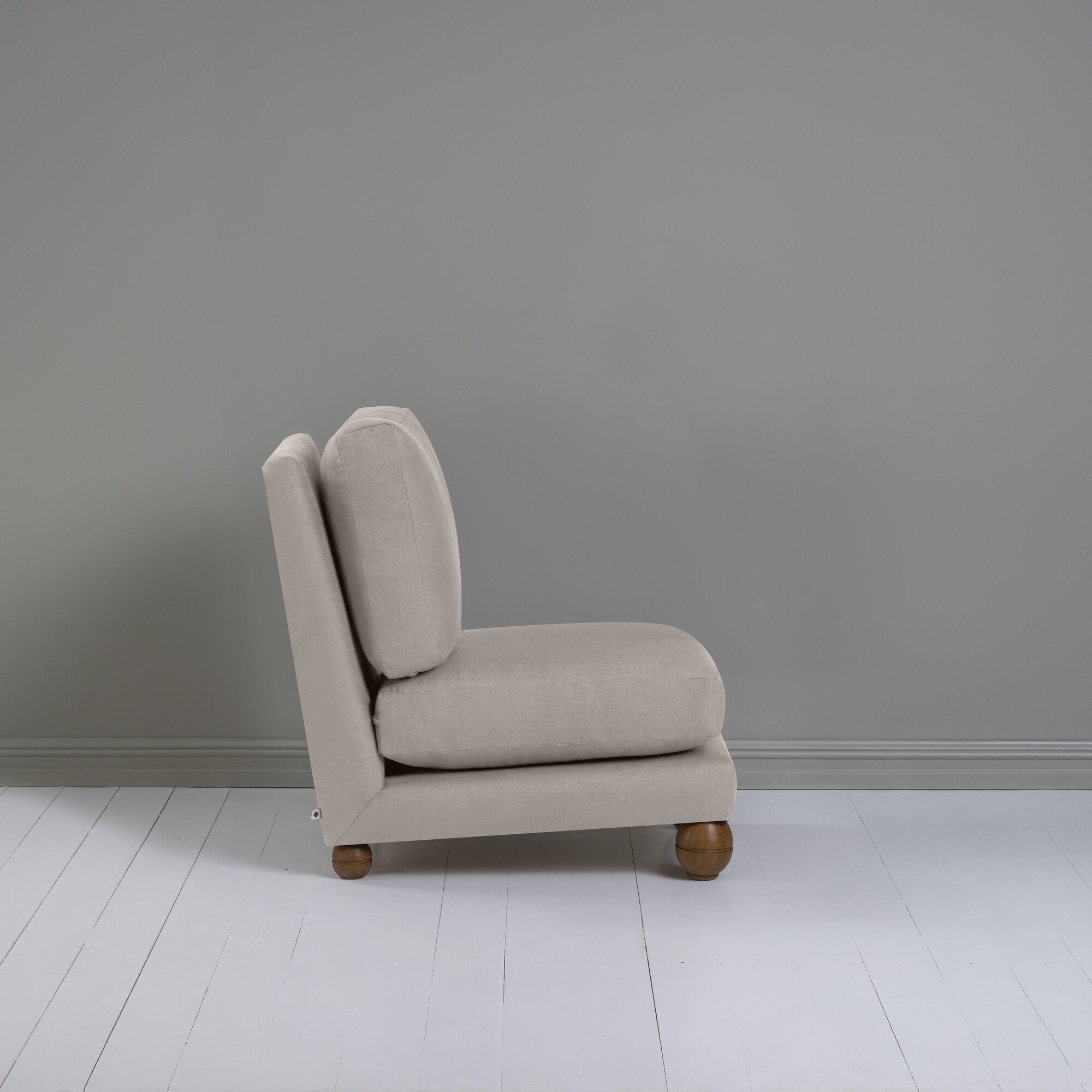  Perch Slipper Armchair in Laidback Linen Pearl Grey 