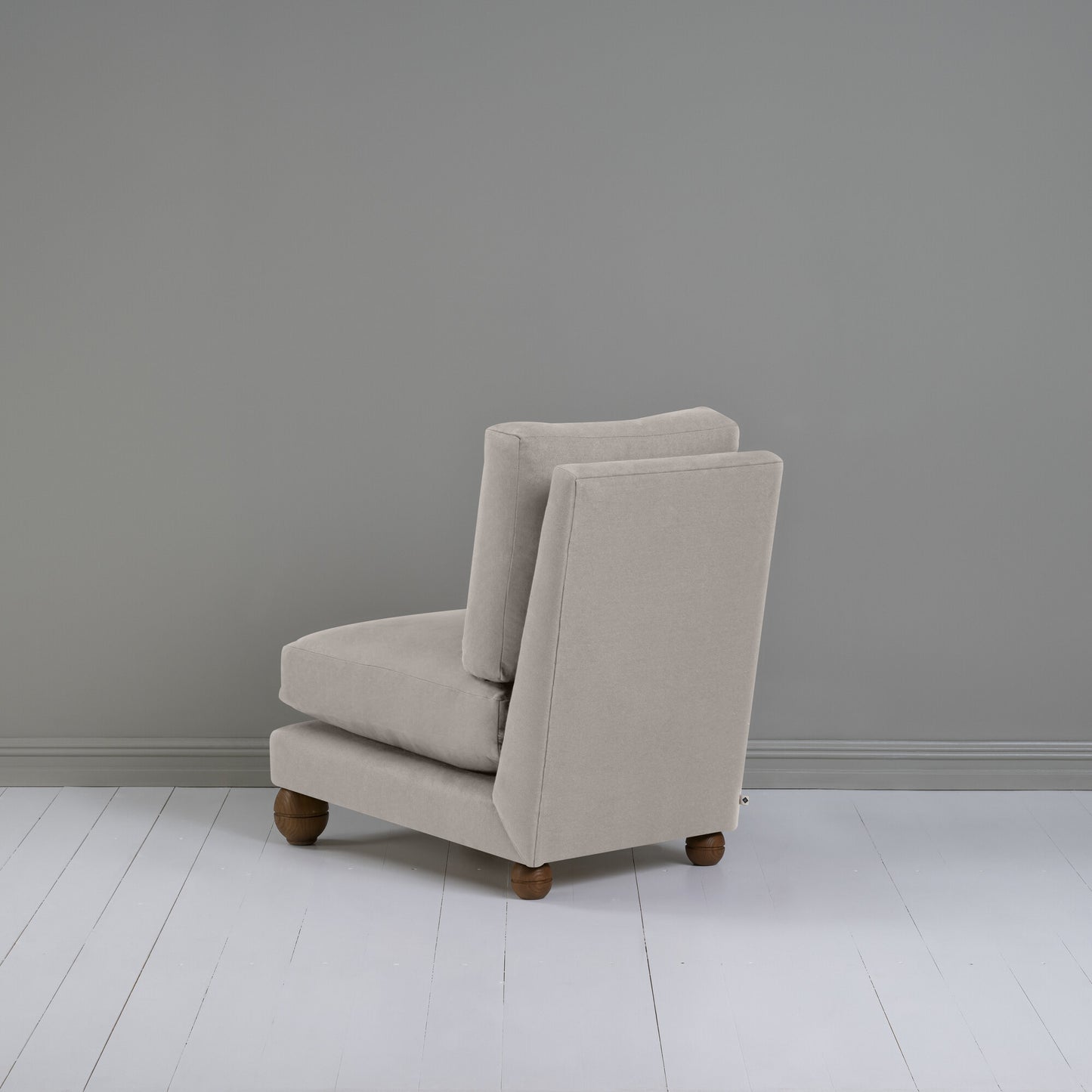 Perch Slipper Armchair in Laidback Linen Pearl Grey