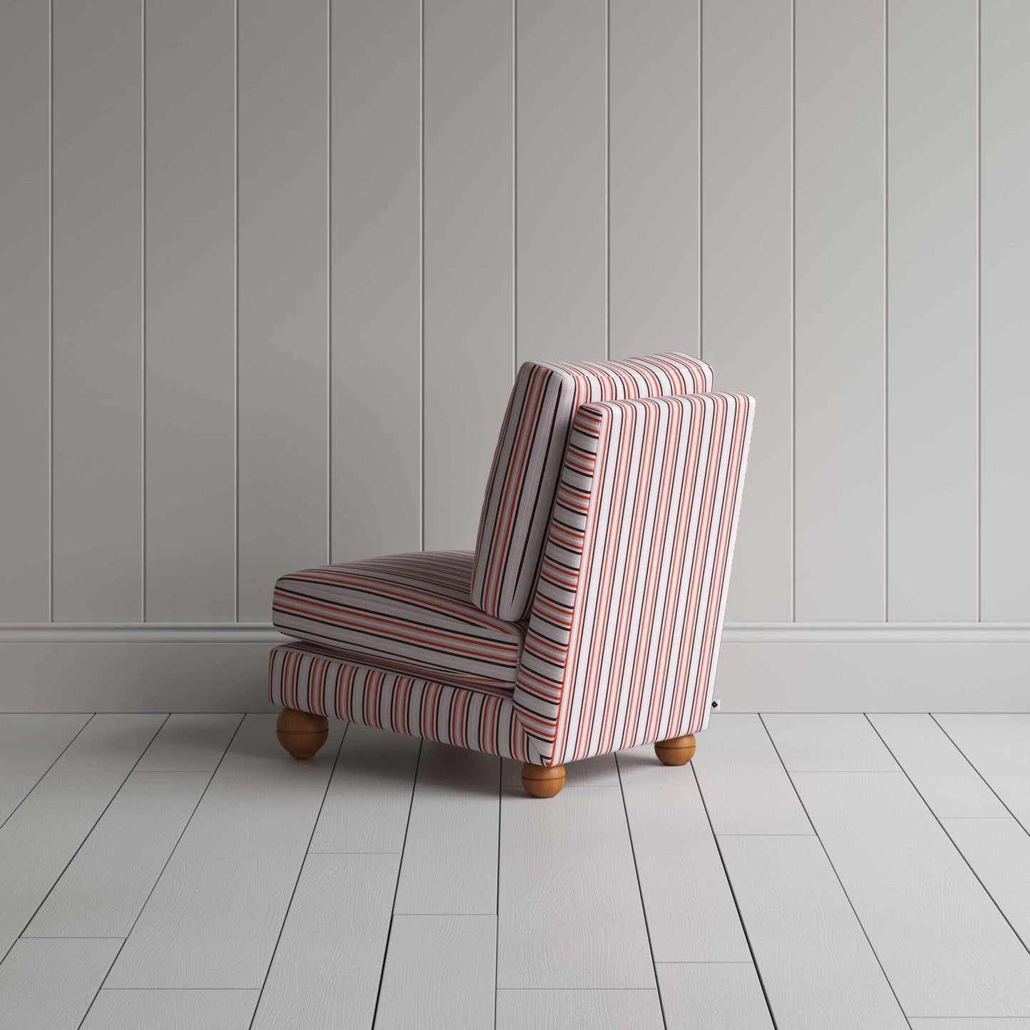 Perch Slipper Armchair in Slow Lane Cotton Linen, Berry