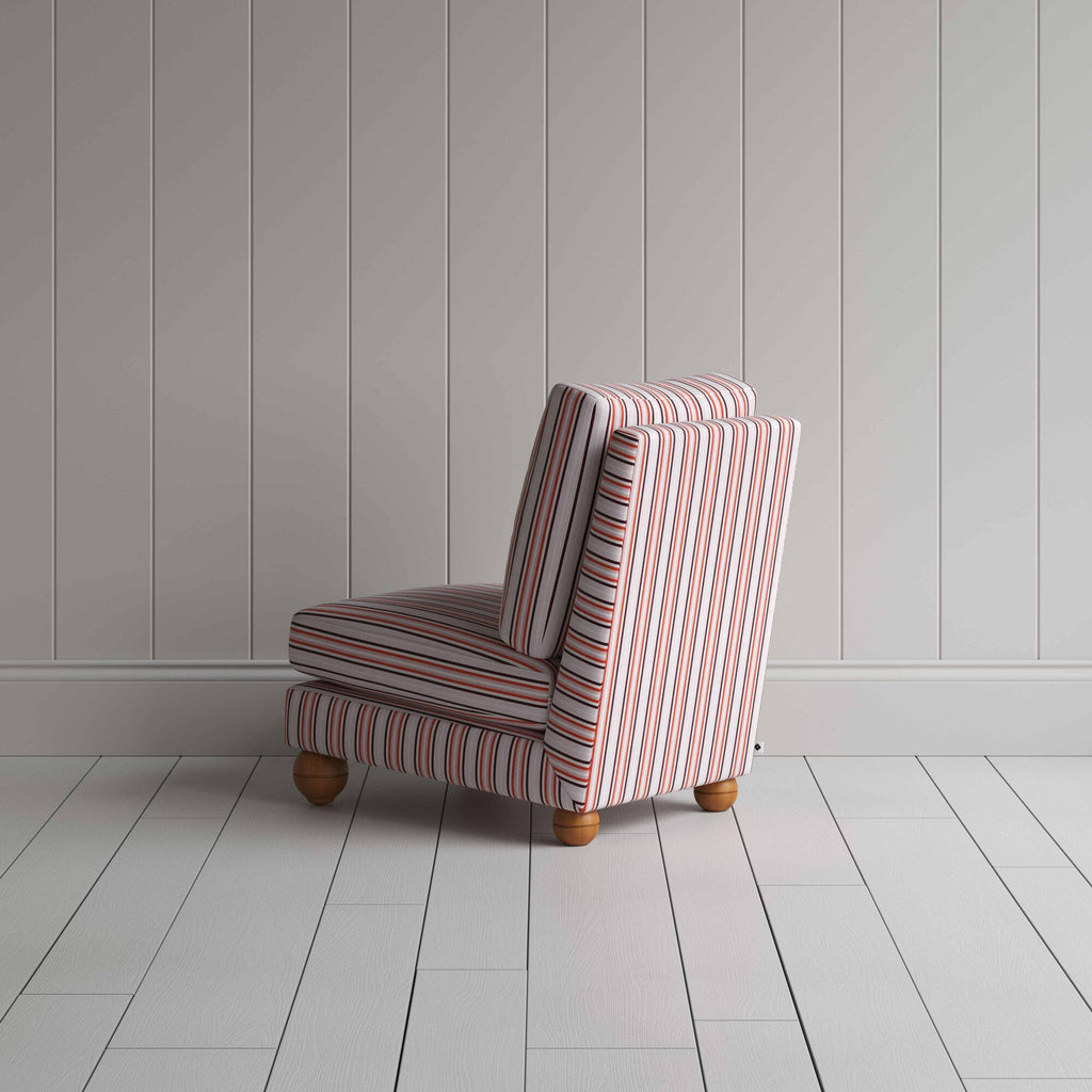  Perch Slipper Armchair in Slow Lane Cotton Linen, Berry 