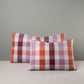 Rectangle Lollop Cushion in Checkmate Cotton, Berry