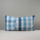  Back Side of Rectangle Lollop Cushion in Cotton, Blue With Buttons 