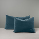  2 Large & Medium Size Rectangle Lollop Cushion Blue(Aegean) Velvet - Nicola Harding & Co. 
