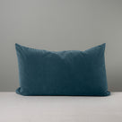  Front Side of Large Rectangle Lollop Cushion Blue(Aegean) Velvet - NiX Studio London 