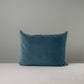 Rectangle Lollop Cushion in Intelligent Velvet, Aegean