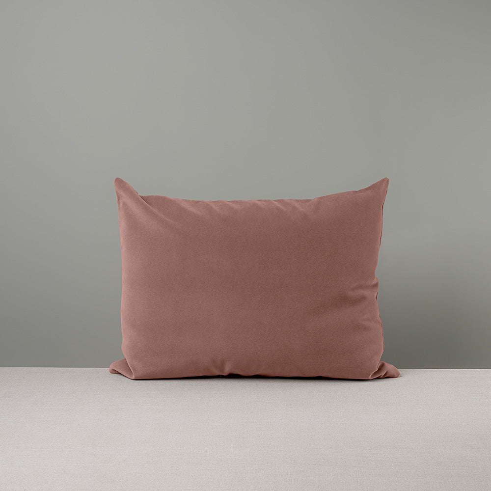 Rectangle Lollop Cushion in Intelligent Velvet, Dusky Pink