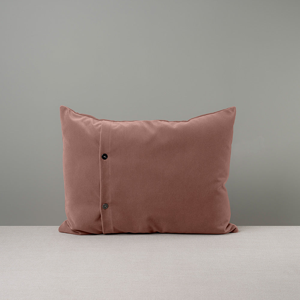 Rectangle Lollop Cushion in Intelligent Velvet, Dusky Pink