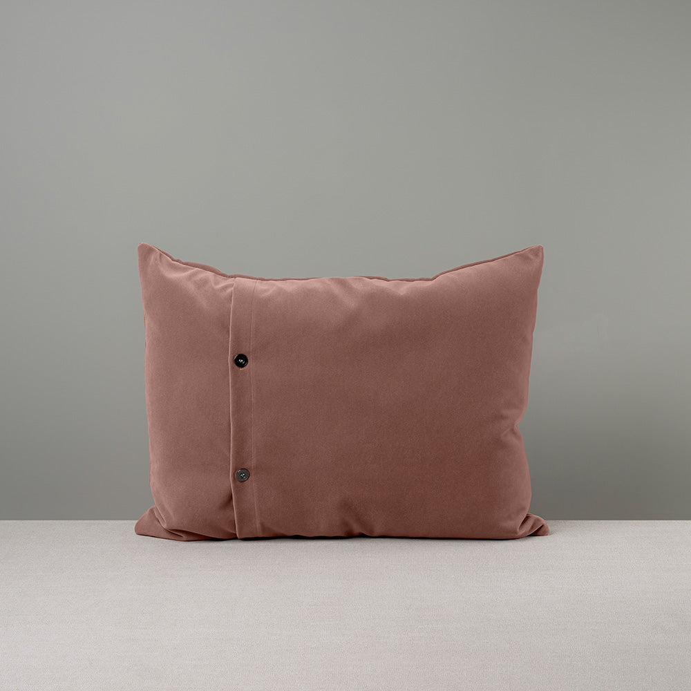  Rectangle Lollop Cushion in Intelligent Velvet, Dusky Pink 