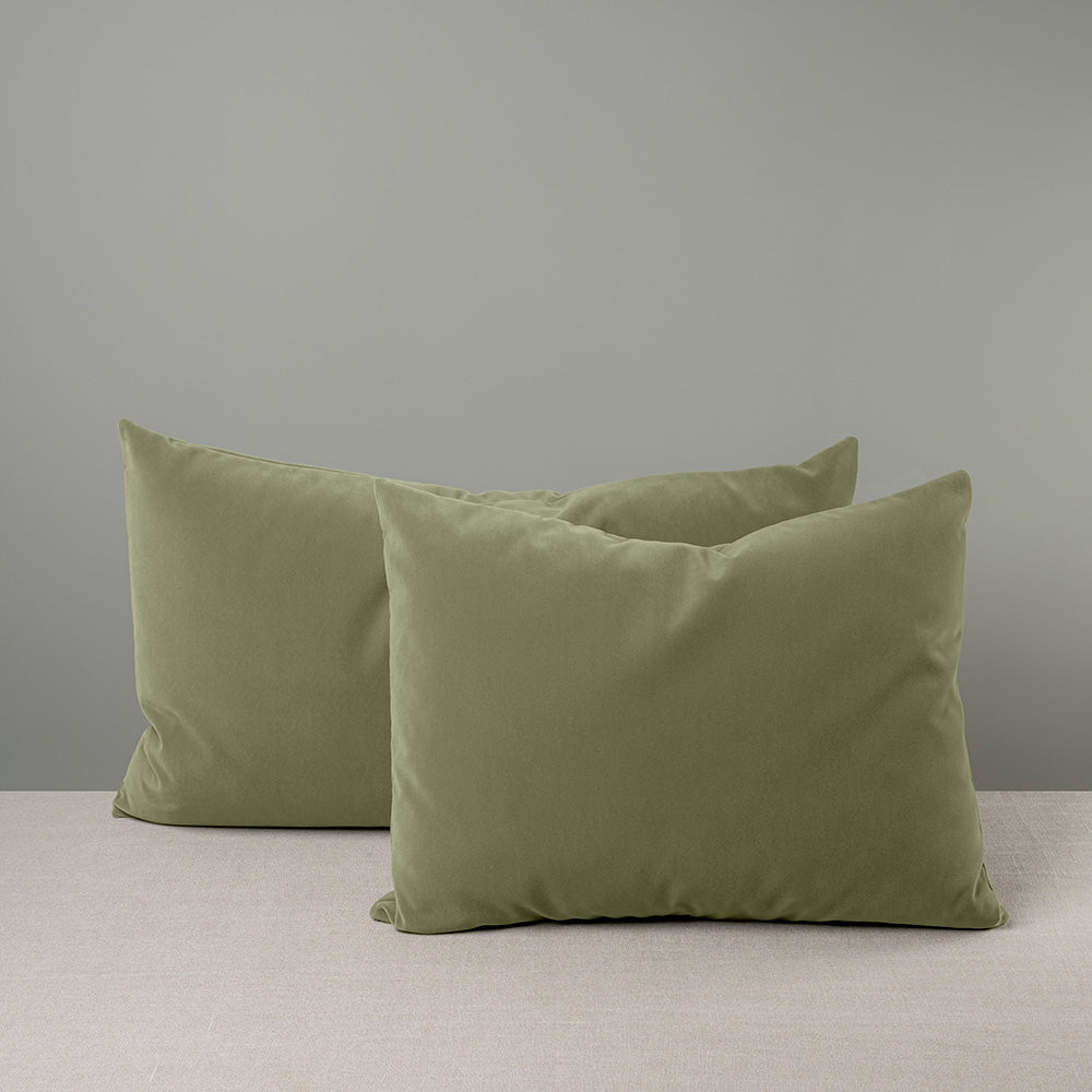 Rectangle Lollop Cushion in Intelligent Velvet, Green Tea