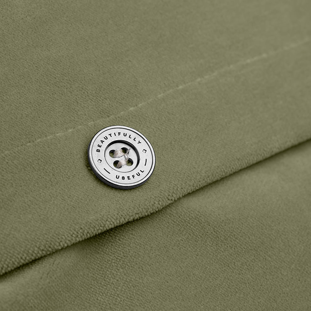 Rectangle Lollop Cushion in Intelligent Velvet, Green Tea